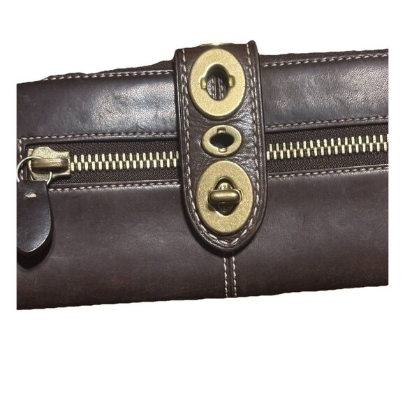 Coach Brown Leather Limited Edition Lily Legacy Turn Lock Wallet #41151 - Rare - Picture 2 of 7